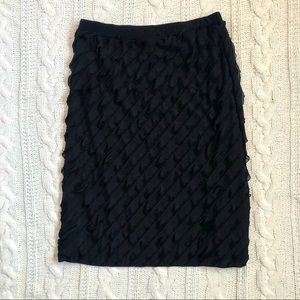Christopher & Banks small black ruffle skirt EUC